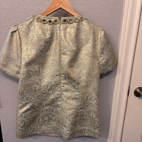 Tory Burch brocade blouse with beading - Picture 2 of 3